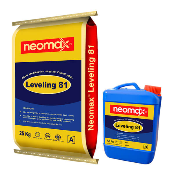 Neomax Leveling 81 là vữa tự san bằng, hai thành phần, xi măng và nhựa polymer.