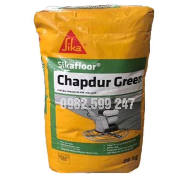 Sikafloor Chapdur Green là chất làm cứng sàn gốc xi măng, sử dụng được ngay ở dạng rắc khô. Sikafloor Chapdur Green có chứa các cốt liệu thiên nhiên rất cứng có kích cỡ thành phần hạt được chọn lọc kỹ